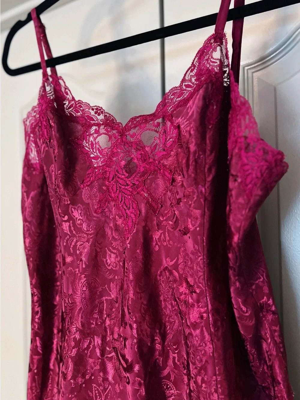 Vintage Gold Label Victoria’s Secret Satin Jacquard Slip Dress Luxe Y2K Nightie - Picture 3 of 9